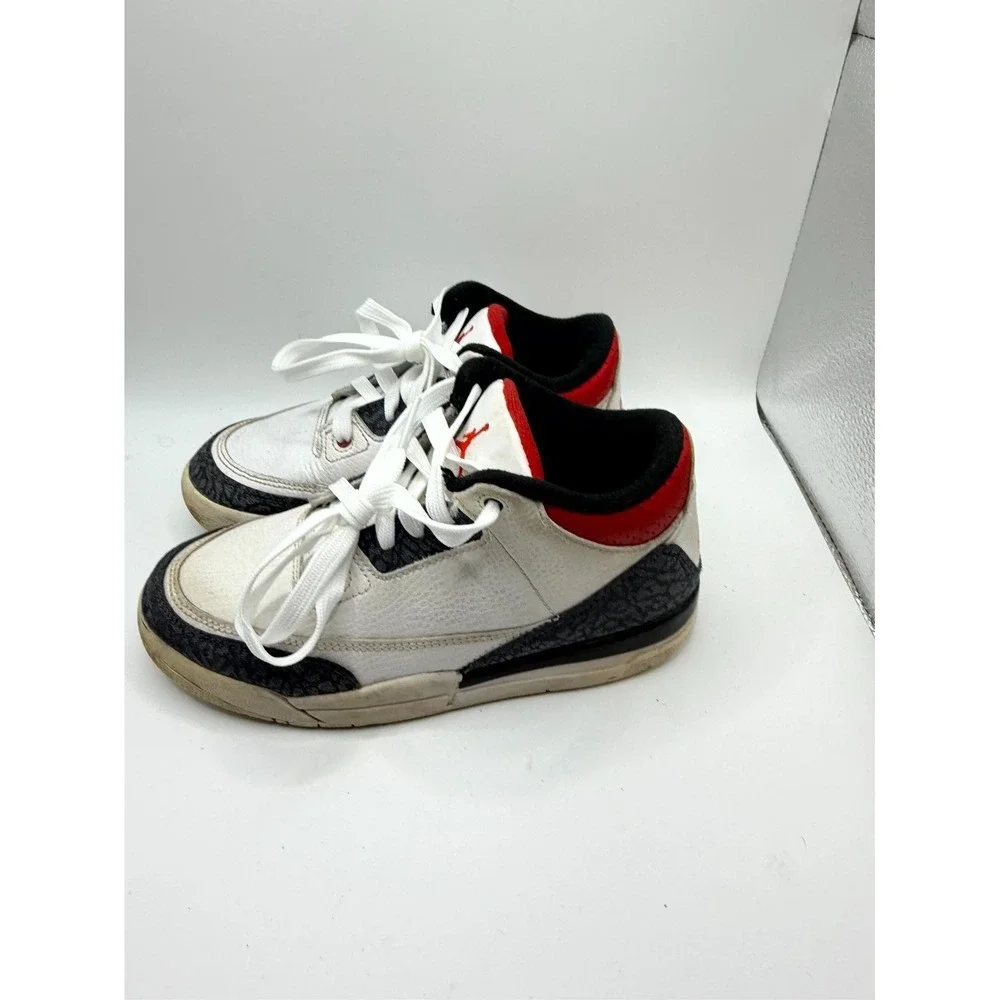 Nike Air Jordan 3 Retro DB0443-100 Kids US 2 Sneakers‎ White Lifestyle Shoes